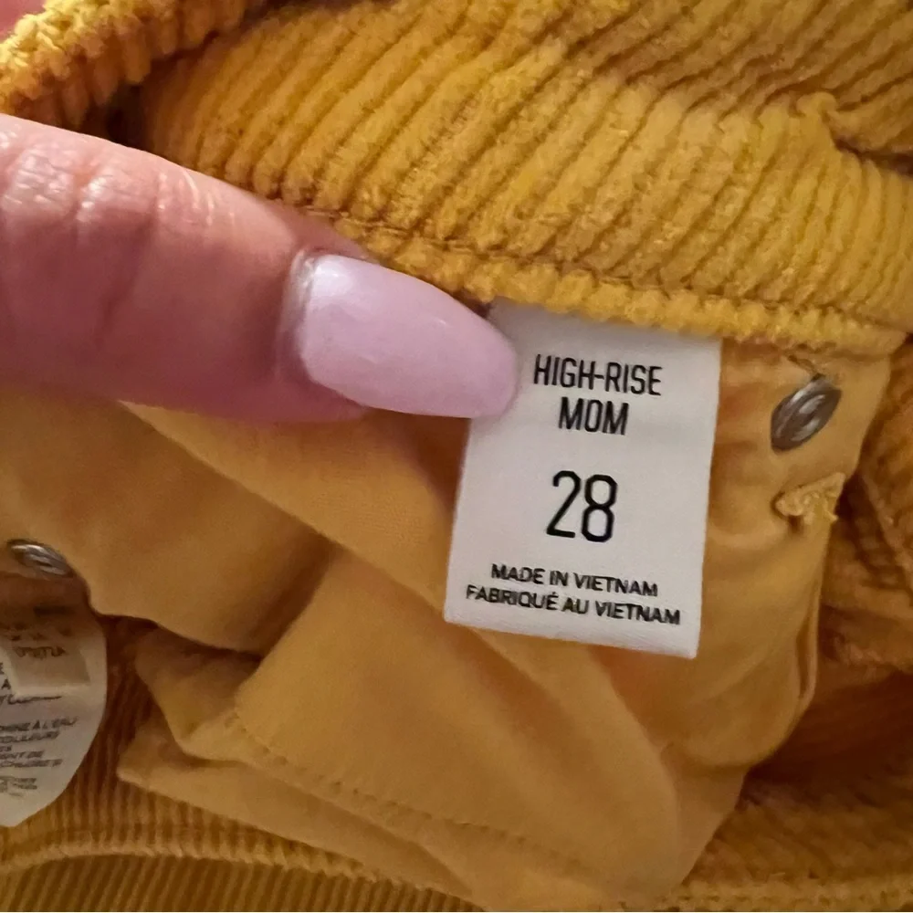 BDG Urban Outfitters High Rise Corduroy Mom Jeans Size 28